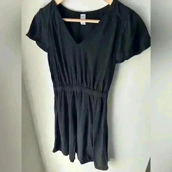 Old Navy Womens Black V-Neck Summer Fit and Flare Dress XS Petite Casual - Picture 3 of 9